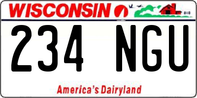WI license plate 234NGU