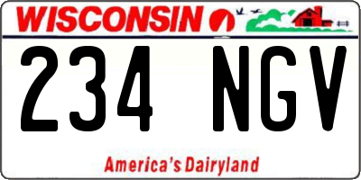 WI license plate 234NGV