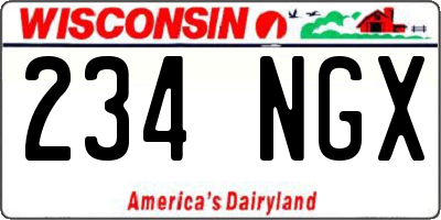 WI license plate 234NGX