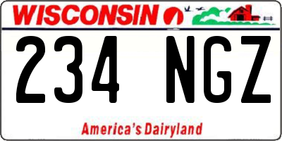 WI license plate 234NGZ