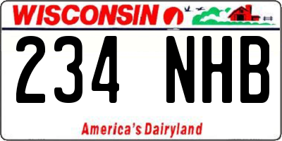 WI license plate 234NHB