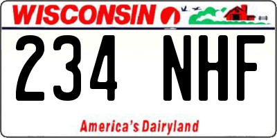WI license plate 234NHF