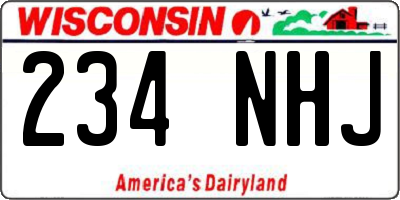 WI license plate 234NHJ