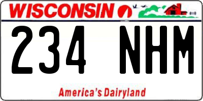 WI license plate 234NHM