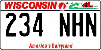 WI license plate 234NHN