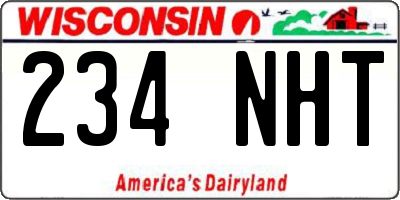 WI license plate 234NHT