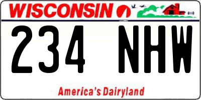WI license plate 234NHW