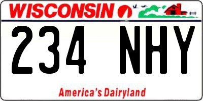 WI license plate 234NHY