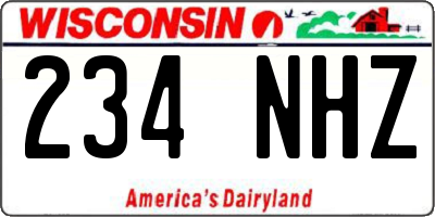WI license plate 234NHZ