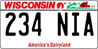 WI license plate 234NIA