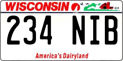 WI license plate 234NIB