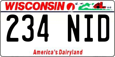 WI license plate 234NID