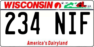 WI license plate 234NIF