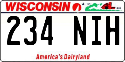 WI license plate 234NIH