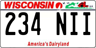 WI license plate 234NII