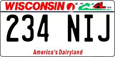 WI license plate 234NIJ