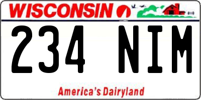 WI license plate 234NIM