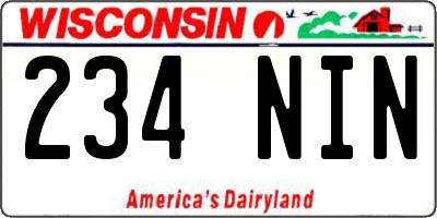 WI license plate 234NIN