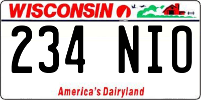 WI license plate 234NIO
