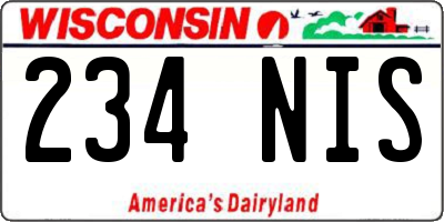 WI license plate 234NIS