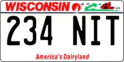 WI license plate 234NIT
