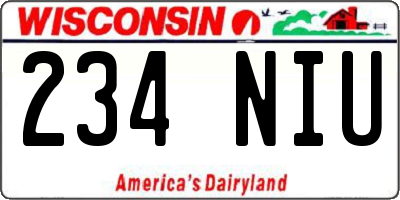 WI license plate 234NIU