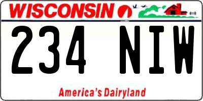 WI license plate 234NIW