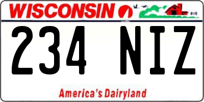 WI license plate 234NIZ