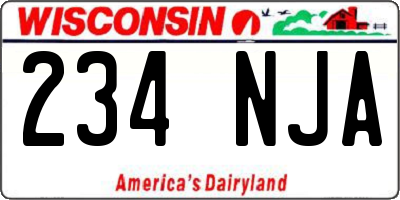 WI license plate 234NJA