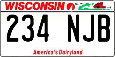 WI license plate 234NJB