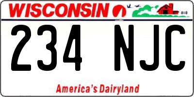WI license plate 234NJC