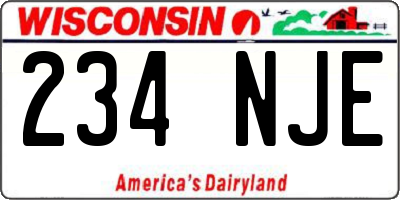 WI license plate 234NJE
