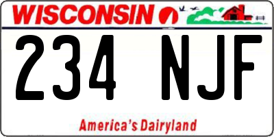 WI license plate 234NJF