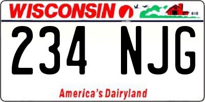 WI license plate 234NJG