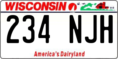 WI license plate 234NJH