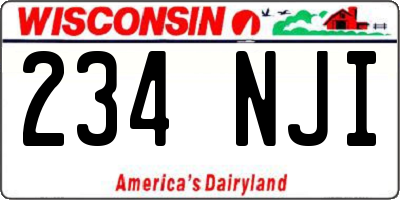 WI license plate 234NJI