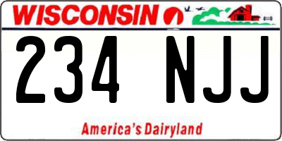 WI license plate 234NJJ