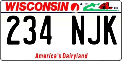 WI license plate 234NJK