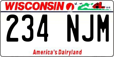 WI license plate 234NJM