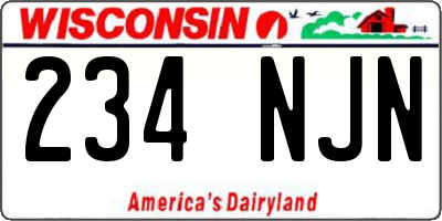 WI license plate 234NJN