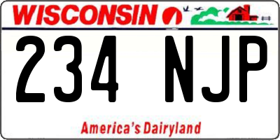 WI license plate 234NJP