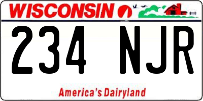 WI license plate 234NJR