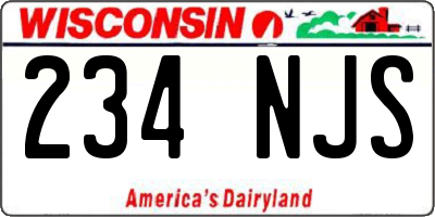 WI license plate 234NJS