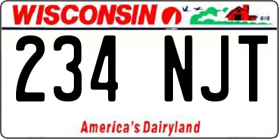 WI license plate 234NJT