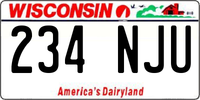 WI license plate 234NJU