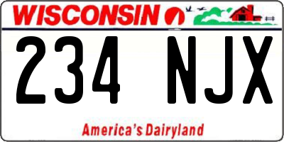 WI license plate 234NJX