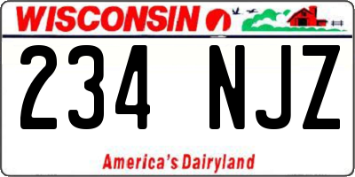 WI license plate 234NJZ