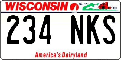 WI license plate 234NKS