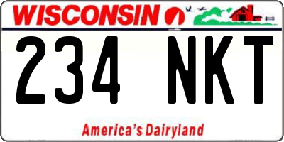 WI license plate 234NKT