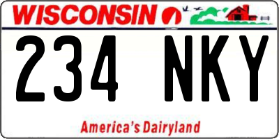 WI license plate 234NKY
